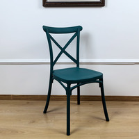 Chaise en plastique X à dossier croisé incassable, empilable, pour événements, restaurants, mariages, bistrot, vintage, intérieur/extérieur, salle à manger