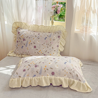 Parure de lit en velours de lait polyester, motif floral coréen évidé et sculpté, 4 pièces, housse de couette d'hiver en polyester