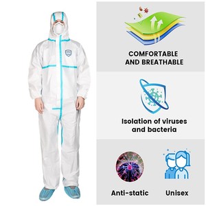 Combinaison jetable antibactérienne de haute qualité EN14126 Type 4B/5B/6B en microfibre SF avec coutures thermosoudées Type 5/6 - Product Image 5