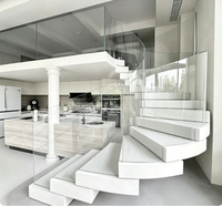 Escalier en colimaçon flottant Prima, personnalisé, invisible, à haute capacité de charge, pour villa moderne, loft, escalier en colimaçon flottant