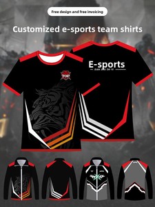 เสื้อยืดทีมอีสปอร์ตสั่งทำพิเศษ ระบายอากาศได้ดี ผลิตจากโพลีเอสเตอร์/ไนลอน พิมพ์ลายด้วยความร้อน สำหรับผู้ชายและผู้หญิง คอกลม ลายธีมเกม ออกแบบเองได้ - Product Image 1