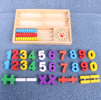 Jouet Abaque en Bois Montessori Intelligent d'Apprentissage Précoce et Éducatif pour le Calcul des Maths, pour Bébés et Enfants