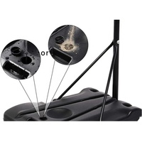 Meilleur Offre Spéciale Extérieure OEM VIE Réglable Portable Tube Carré Cerceau de Basket-Ball Avec Roue
