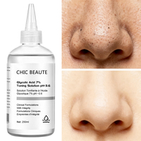CHIC BEAUTE Solution tonifiante à l'acide glycolique 7% Exfoliation douce Peau claire Réduit les pores Élimine l'acné Éclaircit la peau Sérum facial
