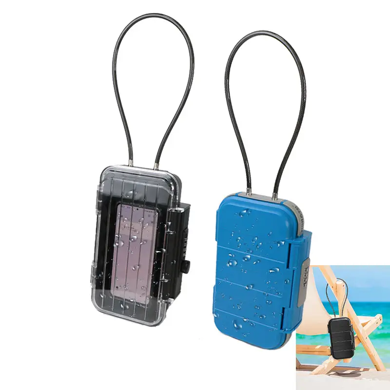야외 여행 방수 디지털 투명 조합 휴대용 안전 해변 여행 안전 잠금 상자 휴대용