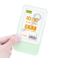 Porte-badge coulissant porte-carte en plastique vertical dur porte-carte d'identité avec fenêtres transparentes pour carte de crédit d'identité