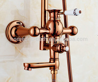 Pomme de douche en laiton plaqué or Rose, 2019, robinet de salle de bains, douche de pluie contrôlée, ensemble de douche vintage, meilleure vente en europe