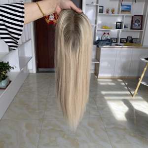 จัดส่งรวดเร็วสำหรับผู้หญิงฐานโมโนท็อปเปอร์ยุโรป5*6สีโมโนท็อปเปอร์ผม # สี SBT18-60ระบายอากาศฐานด้านบนวิก - Product Image 3