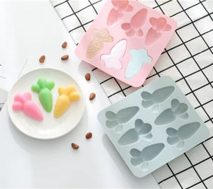 Vente flash, moules en silicone sans BPA, 6 cavités, forme de carotte, carrés, antiadhésifs, moules en silicone pour bonbons, gelée, gommes - Product Image 2