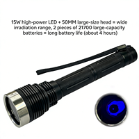 Lampe torche UVC haute puissance M50 10W 254nm 310nm, lampe Scheelite, batterie 21700, lumière ultraviolette LED pour minéraux fluorescents et roches