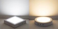 Dimmable 9W 12W 15W 40W Slim Round LED Panel Light 3CCT Plafonnier monté en surface pour supermarché Bureau Hôpital Commercial
