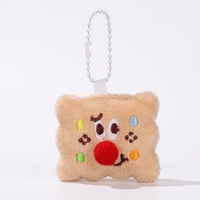 En stock Porte-clés en peluche Clown Cookie, jouet en peluche alimentaire, breloque de sac en tissu Minky doux, personnalisable OEM ODM, vente en gros