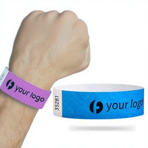 Pulseras de Papel Promocionales Blancas con Impresión Digital Resistentes al Desgarro para Regalos en Ferias Comerciales - Product Image 1