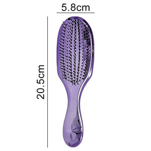 Brosse démêlante de luxe personnalisée pour femme, en ABS, avec poils en nylon doux, finition métallisée brillante et électroplaquée - Product Image 4
