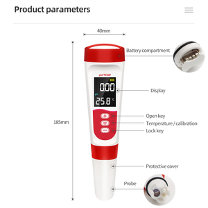 <strong>PH</strong>-100 Portable Pen Type LCD Display Digital Water Quality Tester 2 in 1 Temperature <strong>PH</strong> <strong>Meter</strong> for Drinking Water Pool Aquarium - Product Image 2
