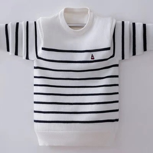 <span class=keywords><strong>Pull</strong></span> pour enfants, automne-hiver, design rayé, enfants, tricot en velours, vêtements d'extérieur chauds, pour adolescents, garçons, 110-170 - Product Image 3