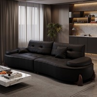 Beliebtes Modernes Luxus-Ledersofa Elegantes Design-Couchset mit Holzfüßen für Wohnzimmer-Inneneinrichtung