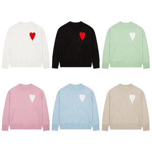 <span class=keywords><strong>Pull</strong></span> en coton épais à manches longues pour homme, nouvelle collection printemps-automne, <span class=keywords><strong>Ami</strong></span> Cuninkon, jacquard, broderie en forme de cœur, col rond, <span class=keywords><strong>pull</strong></span> décontracté - Product Image 1