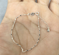 Bracelet en argent sterling S925 fait main par Beadsnice, chaîne carrée scintillante, petit modèle, cadeau