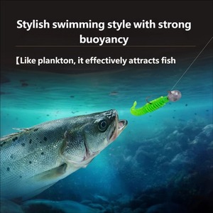 เหยื่อปลอมแบบ Reverse Curl Tail Grub สำหรับตก<span class=keywords><strong>ปลา</strong></span>แบส เปรช และปลาแมนดาริน - Product Image 5