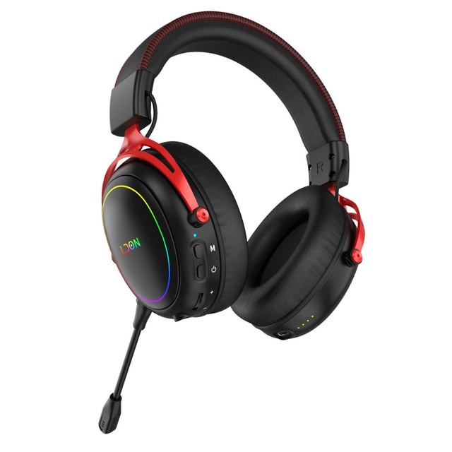 Wholesale LDON R5 Wireless Gaming Headset with Active Noise Cancellation RGB Lighting Dual Mode Over-Ear Headphone