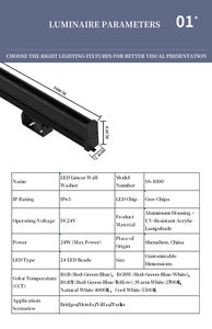 Proyector de pared HK Factory SS-1000 100Lm/w RGBW CRI90 de alto brillo, regulable, IP65, precio directo de fábrica, para exteriores de museos, MOQ pequeño - Product Image 2