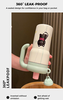 Personnalisé 600ML Dessin Animé Anti-chute Isolation 316 En Acier Inoxydable Isolé Sous Vide Tasse Mignon Tasses Gobelet avec Couvercle Paille