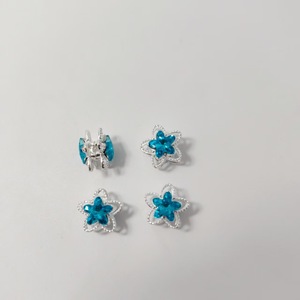 Breloques étoiles en alliage plaqué argent, design creux perlé de cristaux, pour téléphone, stylo, bijoux, accessoires DIY, unisexe - Product Image 4