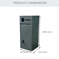 Boîte aux lettres extérieure autoportante en acier, verrouillable, multi-emplacements, pour colis et courrier, pour jardin et maison, boîte de dépôt complète