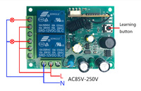 315/ 433MHz 2CH commutateur de télécommande sans fil AC 85V 220V récepteur de relais pour porte électrique lampe de porte de Garage de voiture