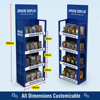 Rak Display Mainan Logam Heavy Duty, Rak Figur Berdiri 3 Tingkat, Putar, untuk Toko Retail Koleksi, OEM
