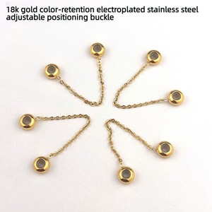 <b>Silicone</b> Stopper Safety Chain | 18K PVD Stainless Steel Anti Slip <b>Bead</b> End Buckle for DIY Bracelet Necklace Making - Product Image 2
