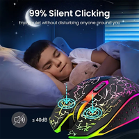 Mouse Gaming Bluetooth Recargable de 2.4G para Laptop con Retroiluminación RGB, Mouse Mecánico para Computadora PC, Mouse Inalámbrico para Gamers