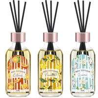 Diffuseur de parfum cylindrique en verre de 50 ml avec bâtonnets noirs pour la maison