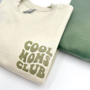 <span class=keywords><strong>Sweat</strong></span>-shirt brodé Cool Moms-Papas Club pour maman <span class=keywords><strong>papa</strong></span> spécial parent chemise bébé annonce pour cadeau de fête des mères pour le printemps - Product Image 4