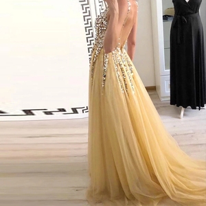 <span class=keywords><strong>Robe</strong></span> de soirée sexy pour <span class=keywords><strong>femme</strong></span> à col en V Robes de soirée de grossesse à paillettes Robes de maternité dos nu pour la photographie - Product Image 4