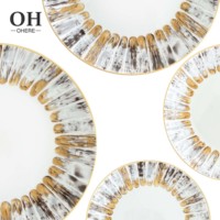 Vente directe usine – Assiettes décoratives élégantes en céramique pour mariage, idéales pour la location de tables de mariage, service OEM disponible