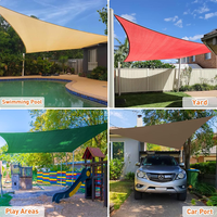 Bon prix 2x3m 4x5m 3.6m HDPE voile de soleil filet d'ombrage extérieur triangle et voiles d'ombrage de type carré pour jardin patio