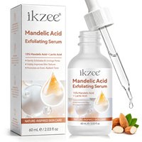 Sérum à l'acide mandélique IKZEE 15% pour le visage et le corps, exfoliant pour la peau avec acide lactique et panthénol pour affiner la texture et unifier le teint