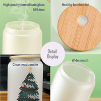 Gobelets en verre à haute teneur en borosilicate Tasses en gros en vrac avec couvercles et pailles Tasses à sublimation Party Favors Bouteille de jus