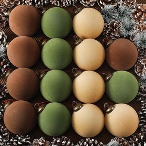 Nueva BOLA DE Navidad de terciopelo de 8cm adornos flocados en caja decoraciones para árboles de Navidad decoración de Navidad - Product Image 6