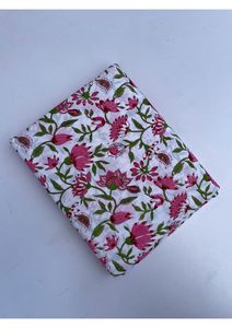 Tela de Algodón 100% Orgánica con Estampado Floral a Mano de Jaipur, India, Técnica de Tejido Peinado, Estilo Moderno, Lavable, para Uso Textil en el Hogar - Product Image 3