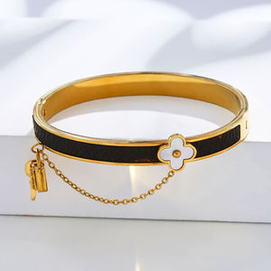 Impermeable Zircon 18K Chapado en oro Famoso Diseñador inspirado en la marca Moda Joyería fina de acero inoxidable Pulsera de moda Brazalete - Product Image 6