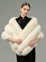 Cape en fourrure de renard à la mode pour femmes, poncho en fourrure véritable naturelle, veste, manteau, châle triangulaire teinté pour les mariages, les fêtes, le coton décontracté