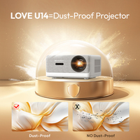 Proyektor Android Pintar BYINTEK U14 Tertutup Rapat Anti Debu Native 1080P 750 ANSI 3D 4K Mendukung Auto Focus WiFi 6 Movie Beamer