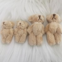 Mini-poupées articulées en peluche lapin et ours de 4,5 cm/6 cm, douces et moelleuses, breloques en peluche lapin et ours nus pour loisirs créatifs, accessoires pour sacs et chaussures