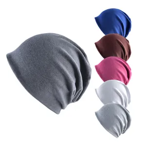 TS FF1549 boy Slouch kış örgü şapka sıcak yumuşak hafif kafatası kap pamuk kış sarkık şapka şapka erkekler kadınlar için