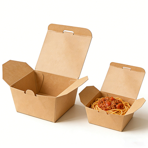 Factory Direct Eco-Friendly Waterproof Recyclable Food Grade Kraft Paper Takeaway Boxes UV Hot Stamping Custom Logo Options - Product Image 4