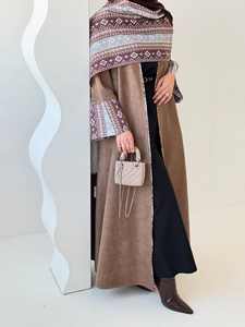 Abaya a Maniche Larghe con Design a Blocchi di Colore, Abbigliamento Islamico Premium Traspirante <span class=keywords><strong>per</strong></span> Donne Musulmane, Modesto <span class=keywords><strong>per</strong></span> Matrimoni, Autunno Primavera - Product Image 6