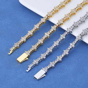 도매 925 스털링 실버 모이사나이트 크로스 스타 테니스 체인 목걸이 남성용 트렌디 파티 주얼리 - Product Image 5